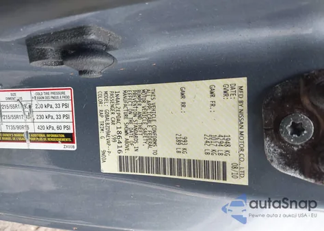 2010 Nissan Altima 2.5 S из США, поврежденный, VIN 1N4AL2EP0AC186416